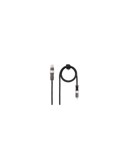 Nanocable 10.01.2501 cable USB 1 m USB A/USB C USB C/Lightning Negro