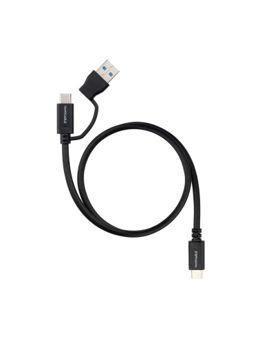 Nanocable 10.01.4800 cable USB USB 3.2 Gen 2 (3.1 Gen 2) 0,5 m USB A/USB C USB C Negro