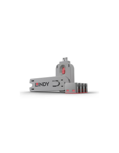 Lindy 40450 bloqueador de puerto Bloqueador de puerto + clave USB