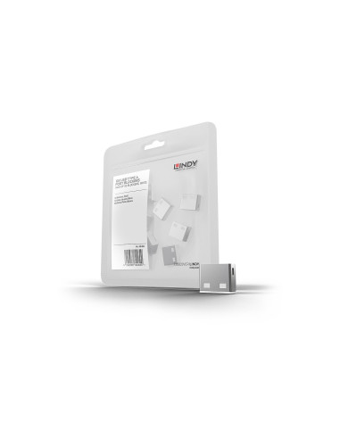Lindy 40464 bloqueador de puerto USB tipo A Blanco Acrilonitrilo butadieno estireno (ABS) 10 pieza(s)