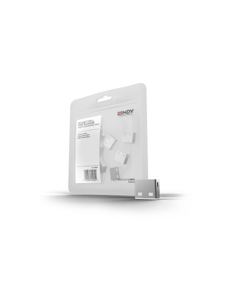 Lindy 40464 bloqueador de puerto USB tipo A Blanco Acrilonitrilo butadieno estireno (ABS) 10 pieza(s)