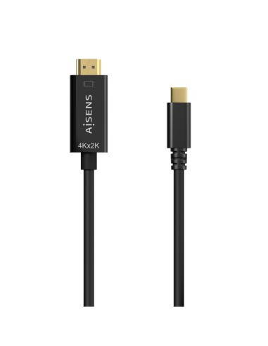 AISENS Cable Conversor USB-C A HDMI 4K@30Hz, USB-C/M-HDMI/M, Negro,