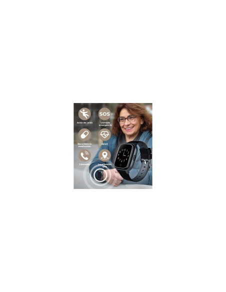 Smartwatch SaveFamily Senior Pantalla IPS 1.4" GPS Llamadas Videollamada Aviso de caÍ­da Monitorizacion Salud Boton Llamada SOS 