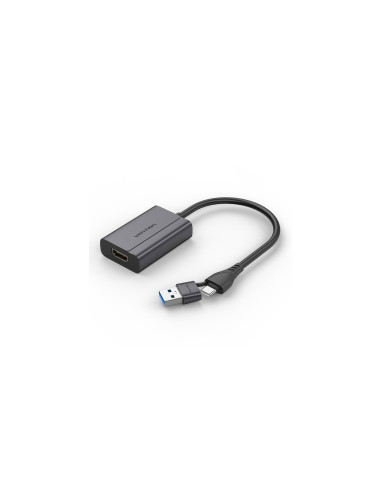 Vention ACYHB cambiador de género para cable USB-C + USB-A HDMI Gris