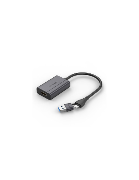 Vention ACYHB cambiador de género para cable USB-C + USB-A HDMI Gris