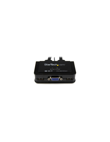 StarTech.com Switch Conmutador KVM de Cable con 2 Puertos VGA USB Alimentado por USB con Interruptor Remoto
