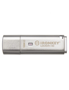Kingston Technology IronKey Locker+ 50 unidad flash USB 128 GB USB tipo A 3.2 Gen 1 (3.1 Gen 1) Plata