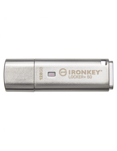 Kingston Technology IronKey Locker+ 50 unidad flash USB 128 GB USB tipo A 3.2 Gen 1 (3.1 Gen 1) Plata
