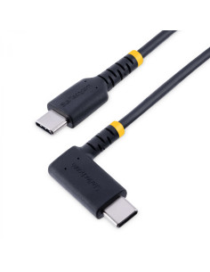 StarTech.com Cable 30cm USB C Acodado - en Íngulo Recto - PD 60W - 3A - Cable USB-C de Carga Rápida - de Alta Resistencia - USB