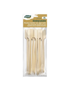 PACK 20 PINCHOS BAMBU CON AGARRADOR 13.5CM