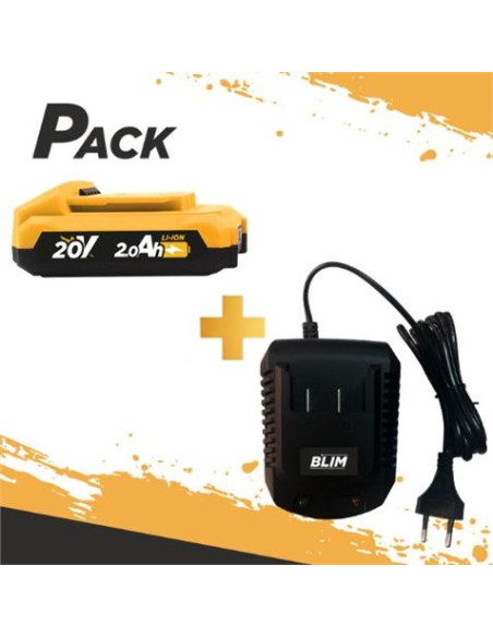BATERIA 20V 2AH BLIM + CARGADOR DE BATERÍA RÁPIDO 20V BLIM