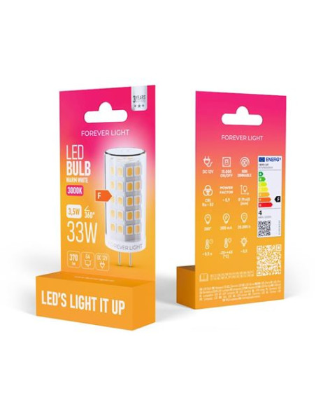 BOMBILLA LED G4 3.5W 12V 370 LUMEN LUZ CALIDA FOREVER