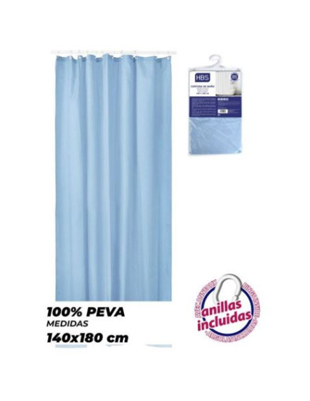 CORTINA DE BAÑO 140X180 AZUL HBS