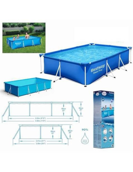 PISCINA RECTANGULAR STEEL PRO 300X201X66 BESTWAY
