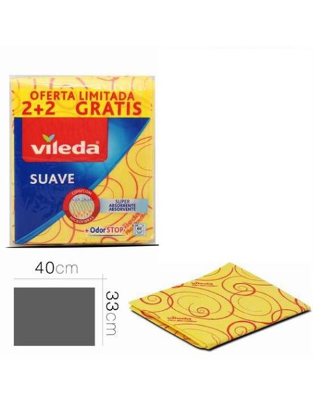 PACK 4 BAYETAS SUAVES VILEDA