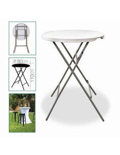 MESA PLEGABLE COCTEL REDONDA BLANCO 80XH110CM