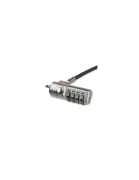 StarTech.com Cable de seguridad para portatil con bisagra giratoria con candado de combinacion de 4 digitos negro plata LTLOCK4D