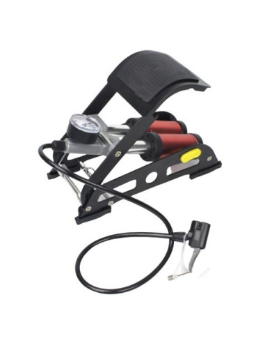 INFLADOR DE PIE DOBLE CON MANOMETRO 130 PSI MADER