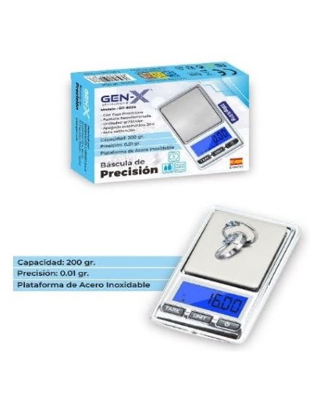 BASCULA PORTATIL GRADUACIÓN 0.01GR CON DISPLAY BP-8024 GEN-X