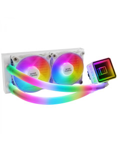 Mars Gaming ML-ULTRA240 Blanco Refrigeración LÍ­quida CPU TDP 500W Espejo Infinito 2 Ventiladores Silenciosos FDB ARGB Tubos ARG