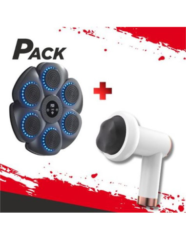 MAQUINA DE BOXEO INTELIGENTE CON MUSICA SF02 XO + PISTOLA DE MASAJE XO