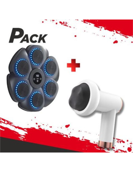 MAQUINA DE BOXEO INTELIGENTE CON MUSICA SF02 XO + PISTOLA DE MASAJE XO