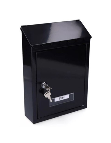BUZON ACERO STANDAR NEGRO 21X6X30CM