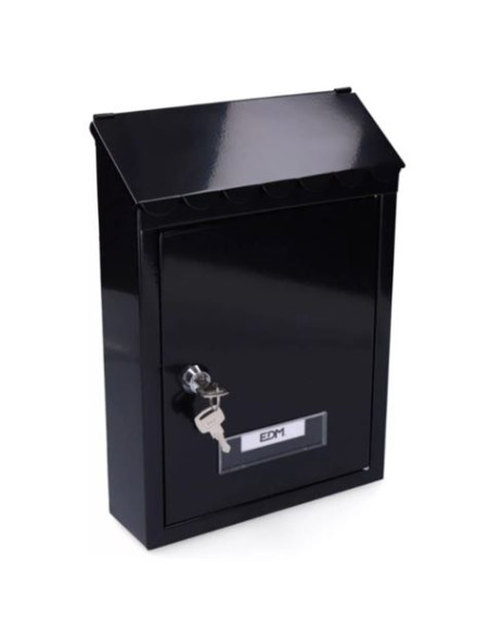 BUZON ACERO STANDAR NEGRO 21X6X30CM