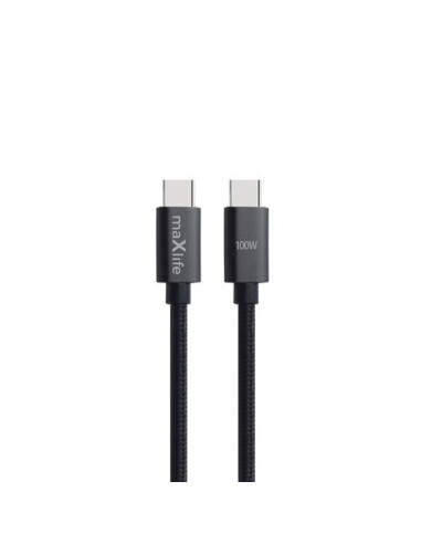 CABLE TRENZADO TIPO C A TIPO C 100W 2M NEGRO MAXLIFE