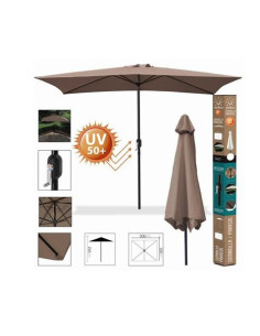 SOMBRILLA JARDIN 3X2 METROS UV50+ TOPO