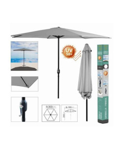 SOMBRILLA JARDIN 300CM METROS GRIS