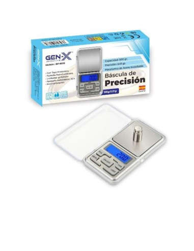 BASCULA PORTATIL GRADUACIÓN 0.01GR CON DISPLAY BP-8025 GEN-X