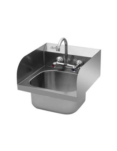 FREGADERO MURAL ACERO INOX PROFESIONAL CON GRIFO Y BACKSPLASH CHEF PRO