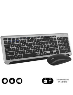 COMBO TECLADO Y RATON WIRELESS Y BLUETOOTH PRESTIGE EXTENDIDO NEGRO SUBBLIM