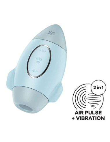 SUCCIONADOR Y VIBRADOR MISSION CONTROL AZUL SATISFYER