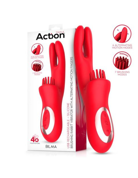 VIBRADOR CON 4 MOTORES Y MOVIMIENTOS ALTERNATES BILMA ACTION