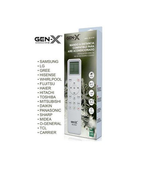 MANDO UNIVERSAL PARA AIRES ACONDICIONADOS AC-2116 GEN-X