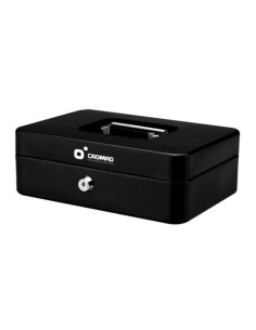 CAJA DE CAUDALES METÁLICA CON LLAVE 9X25X18CM 5 COMPARTIMENTOS CROMAD