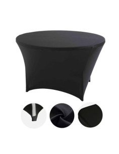 FUNDA PARA MESA DE RESINA REDONDA 160X74 NEGRA SUNGARDEN