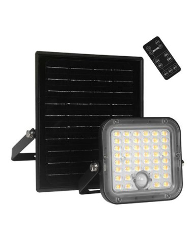 FOCO LED SOLAR 10W 1500LM CON SENSOR + MANDO + CCT 3000K/6000K ELBAT