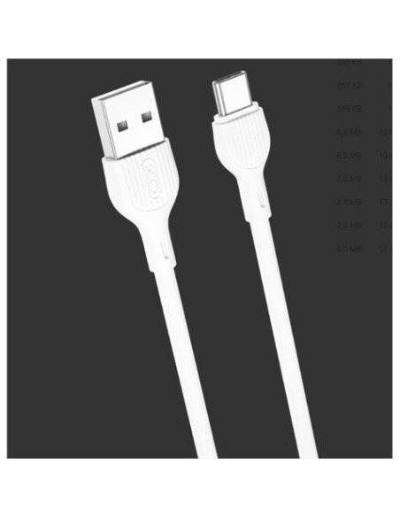 CABLE 2.1A USB A TIPO C 2 METROS BLANCO NB200 XO