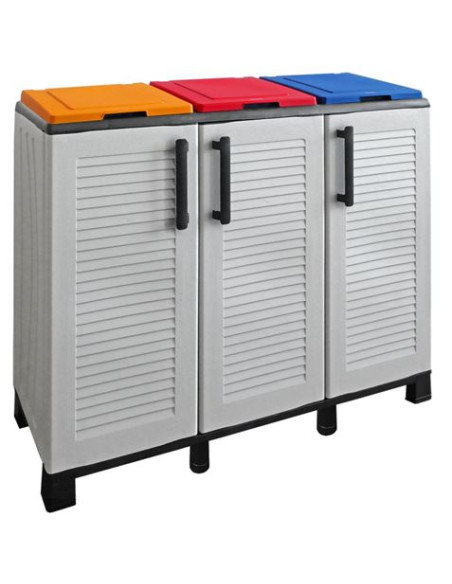 ARMARIO PARA RECICLAJE 3 COMPARTIMIENTOS 1020X370X840MM ARTPLAST