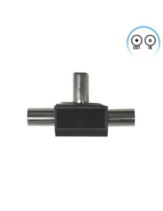 ADAPTADOR INDUCTIVO TV (1 MACHO/2 HEMBRAS) NEGRO SEVENON