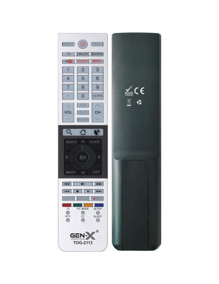 MANDO UNIVERSAL PARA TELEVISORES TOSHIBA TOG-2113 GEN-X