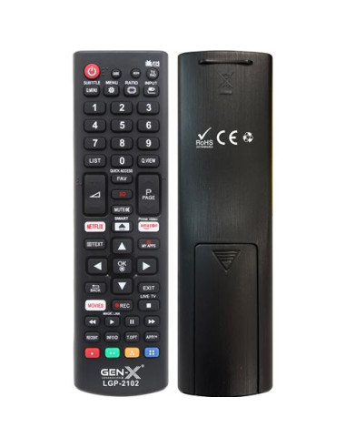 MANDO UNIVERSAL PEQUEÑO PARA TELEVISORES LG LGG-2102 GEN-X