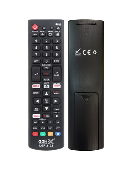 MANDO UNIVERSAL PEQUEÑO PARA TELEVISORES LG LGG-2102 GEN-X