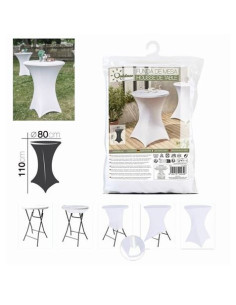 FUNDA PARA MESA DE RESINA TIPO COCTEL D80XH110CM BLANCA