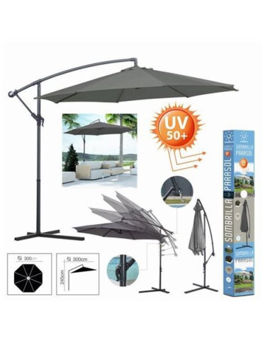 SOMBRILLA EXCENTRICA ANTRACITA 300CM