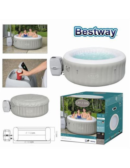 SPA TAHITI 180X180X66CM 4-6 PERSONAS BESTWAY