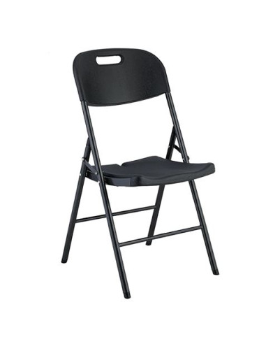 SILLA RESINA PLEGABLE PRO 44X53X83CM NEGRA SUNGARDEN